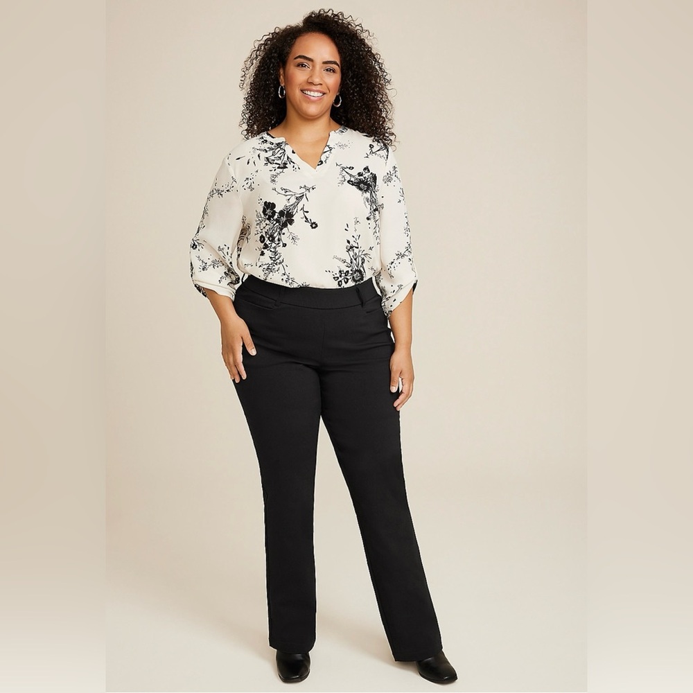 Maurices Plus Size Bengaline Mid Rise Bootcut Trousers
